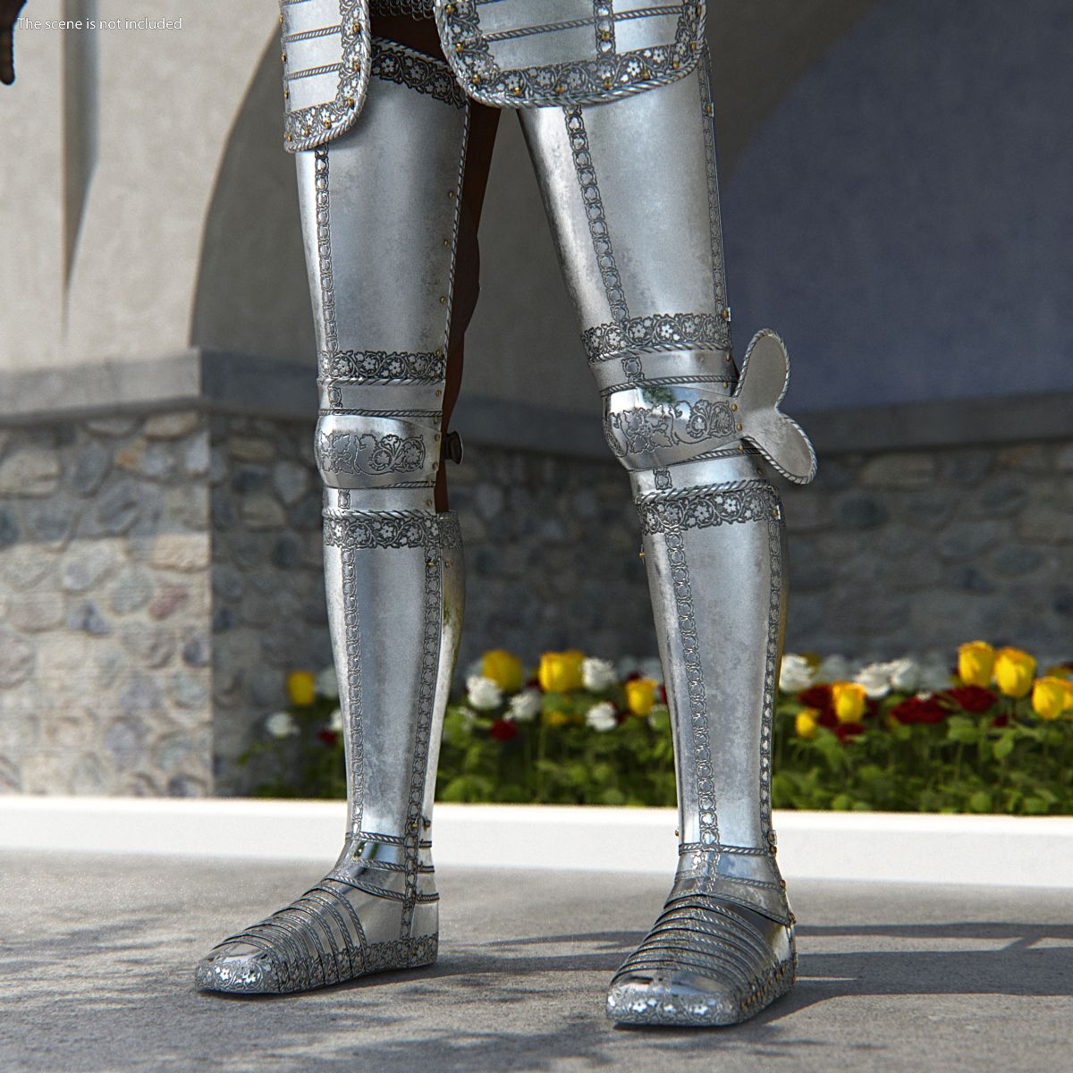 Plate Armor Medieval Leg Guard royalty-free 3d model - Preview no. 3