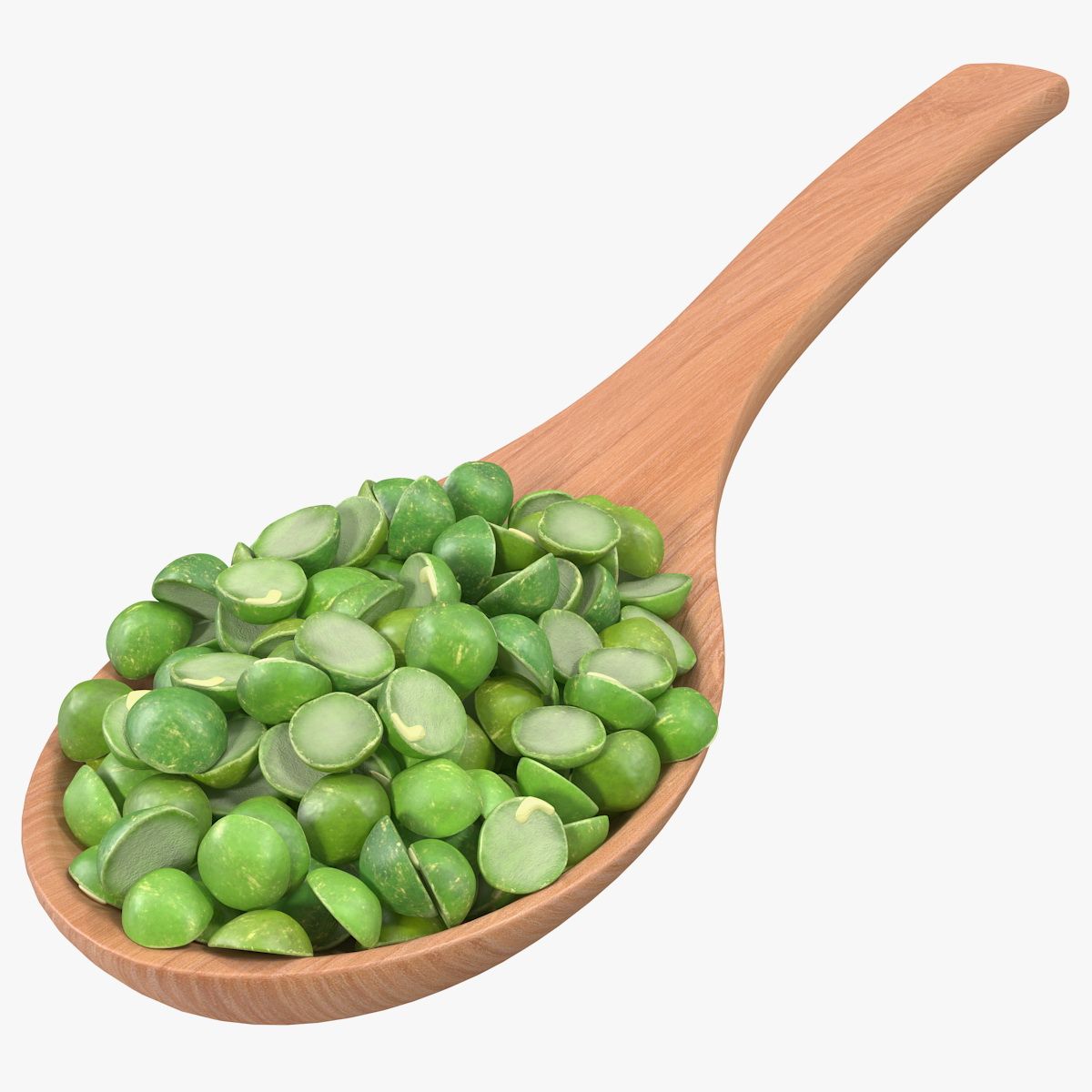 Split Pea in a Woden Spoon 3d model