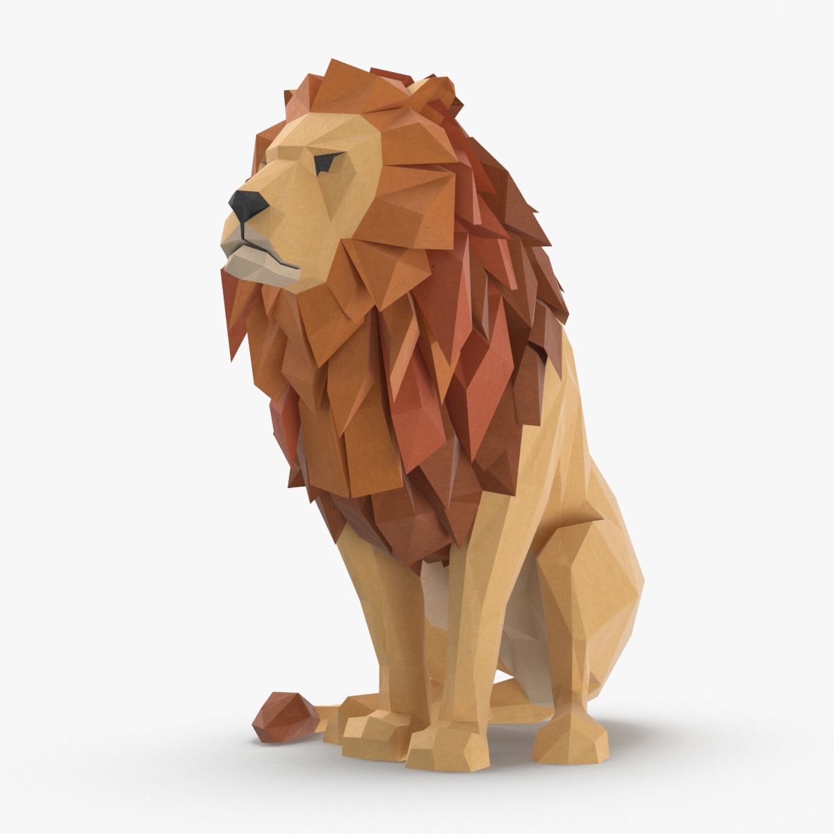 Lion Sitting 3d model