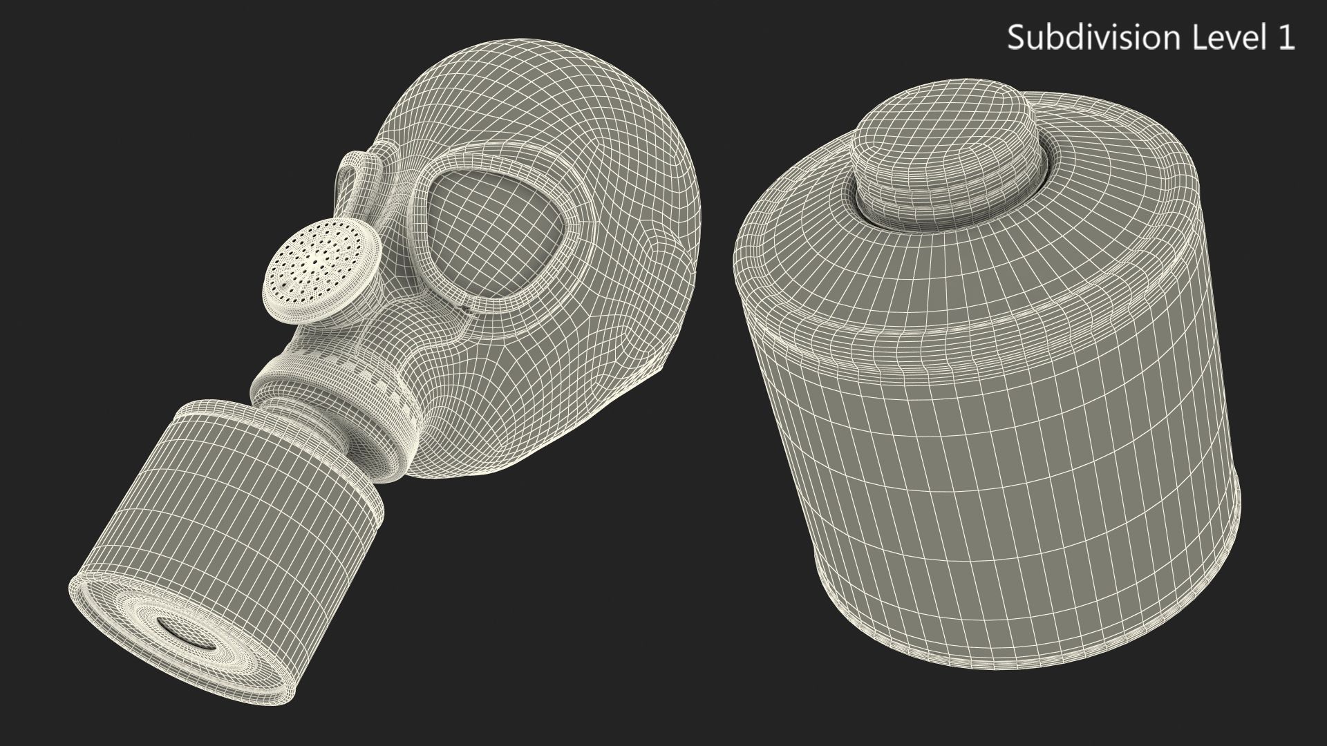 Máscara de gas de filtro único Verde royalty-free modelo 3d - Preview no. 13