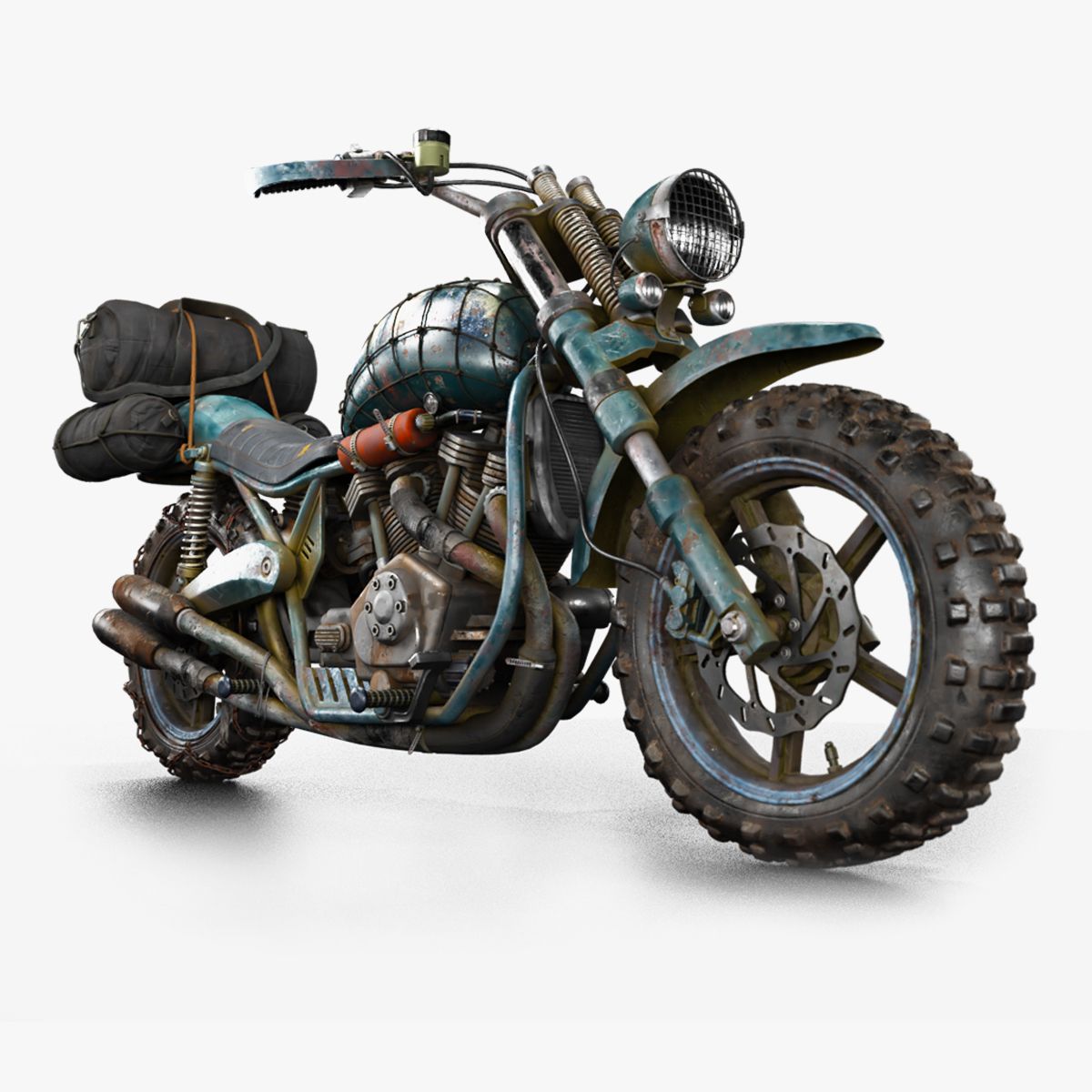 Old Dirt Bike 3d model