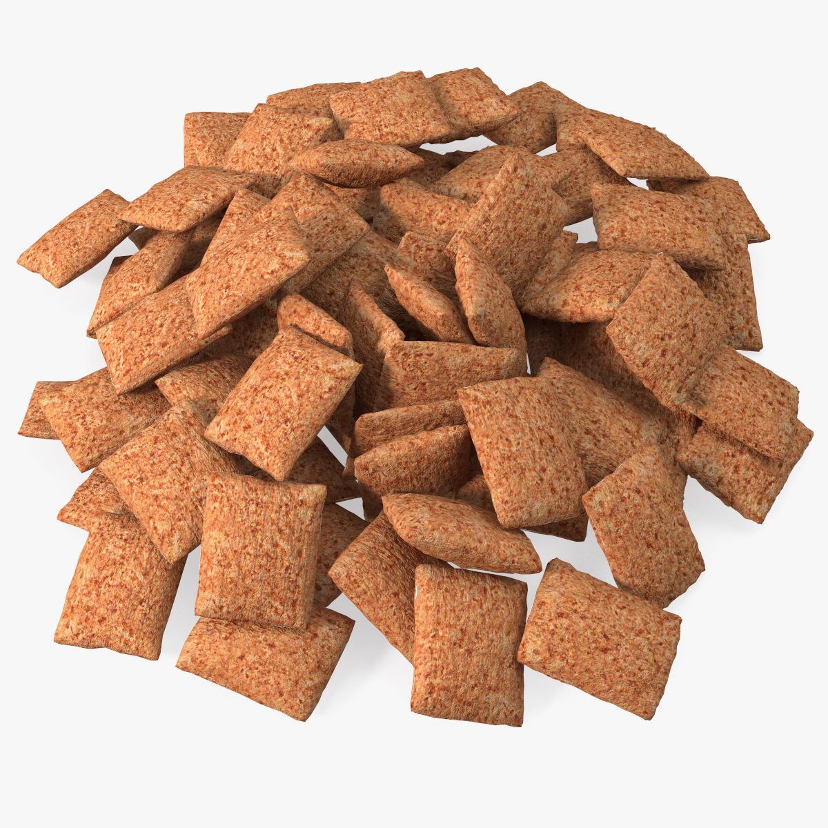 Chocolate Cereal Pillow Flakes Pile 3d model