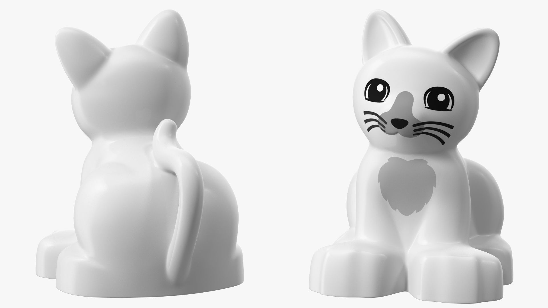 Lego Duplo Cat royalty-free 3d model - Preview no. 9