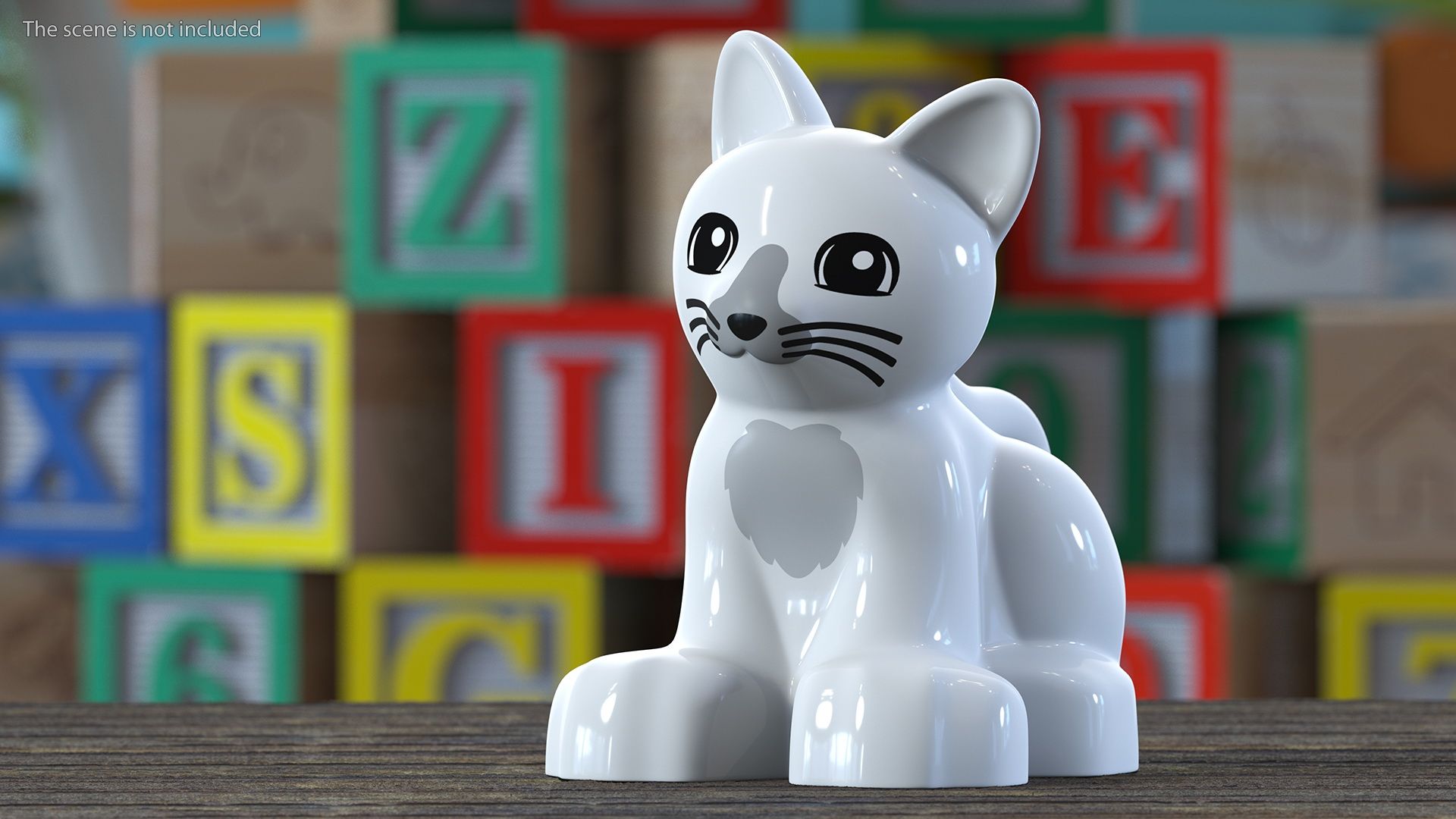 Lego Duplo Cat royalty-free 3d model - Preview no. 3