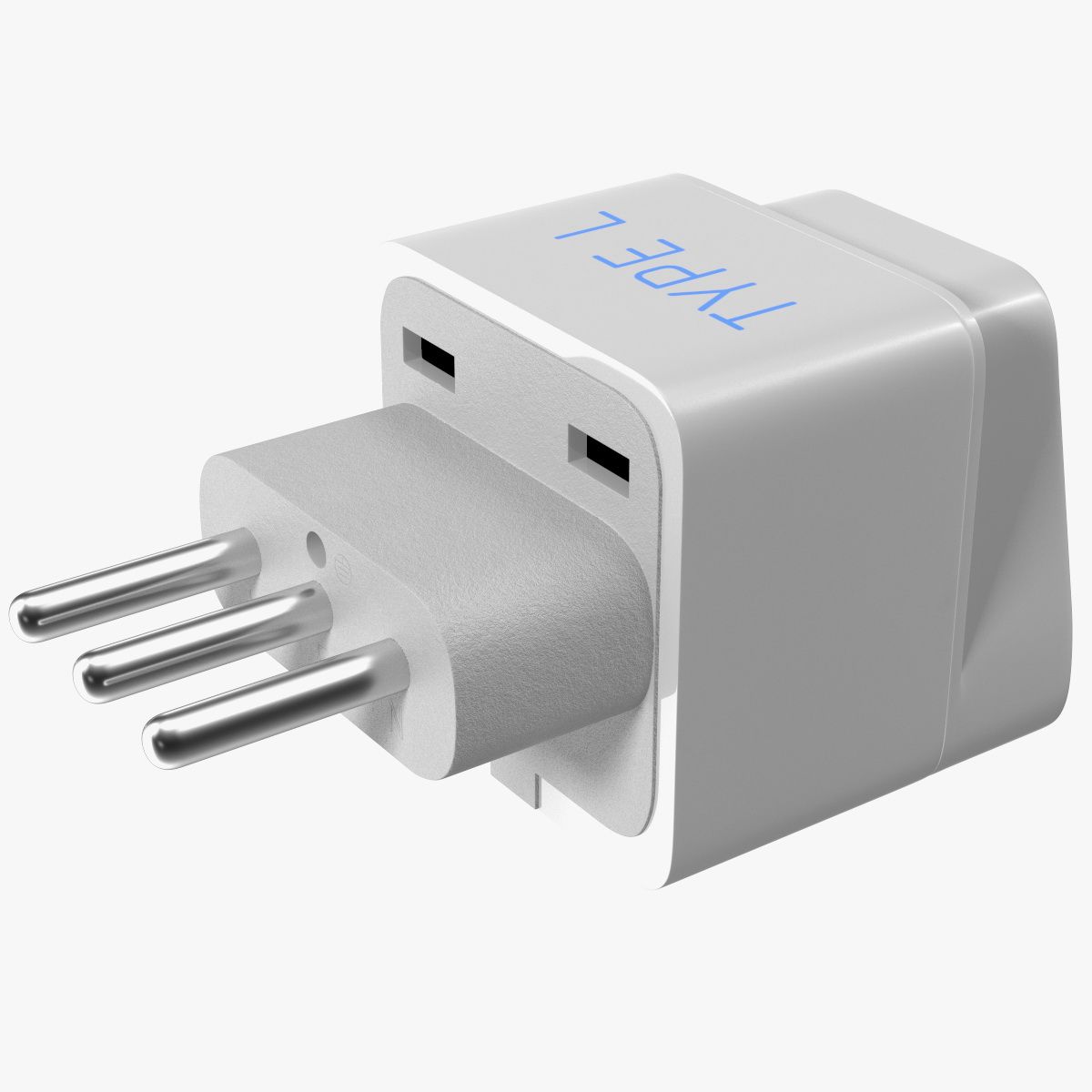 Type L Universal Plug Adapter White 3d model