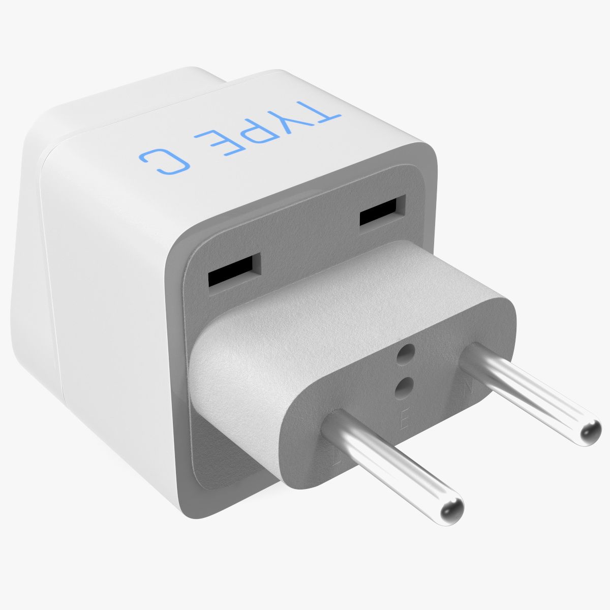 Type C Universal Plug Adapter White 3d model