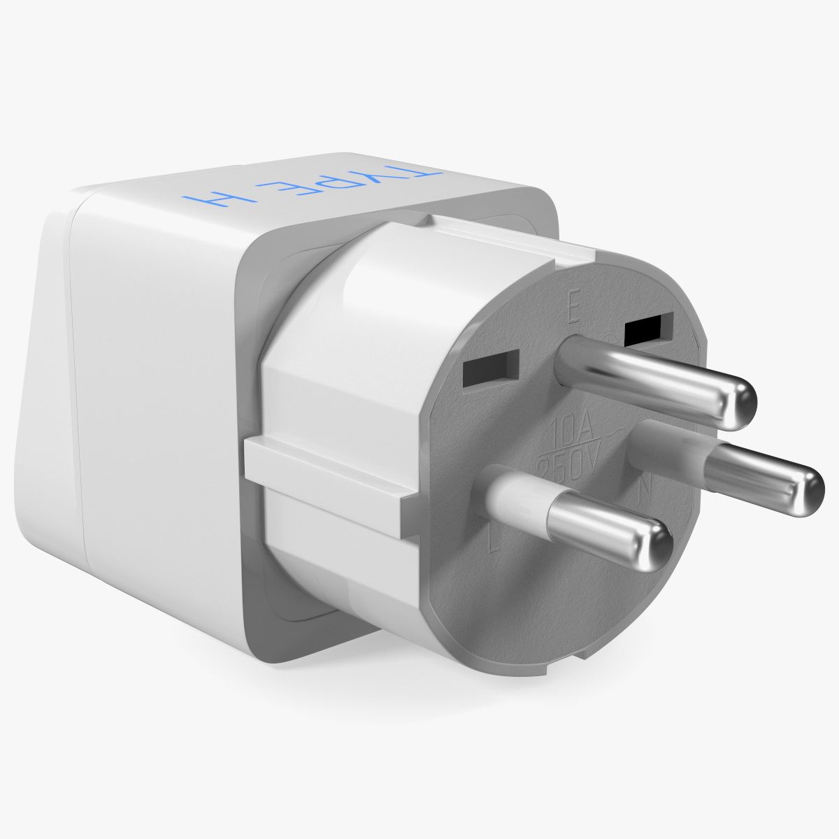 Electrical Plug Type H Adapter White 3d model