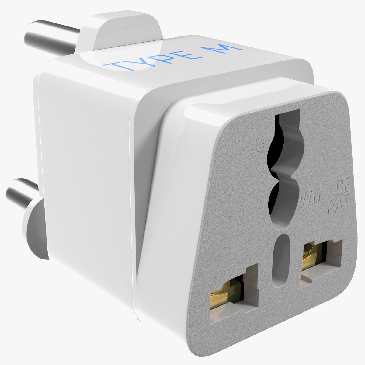 Type M Electrical Plug Adapter White 3d model