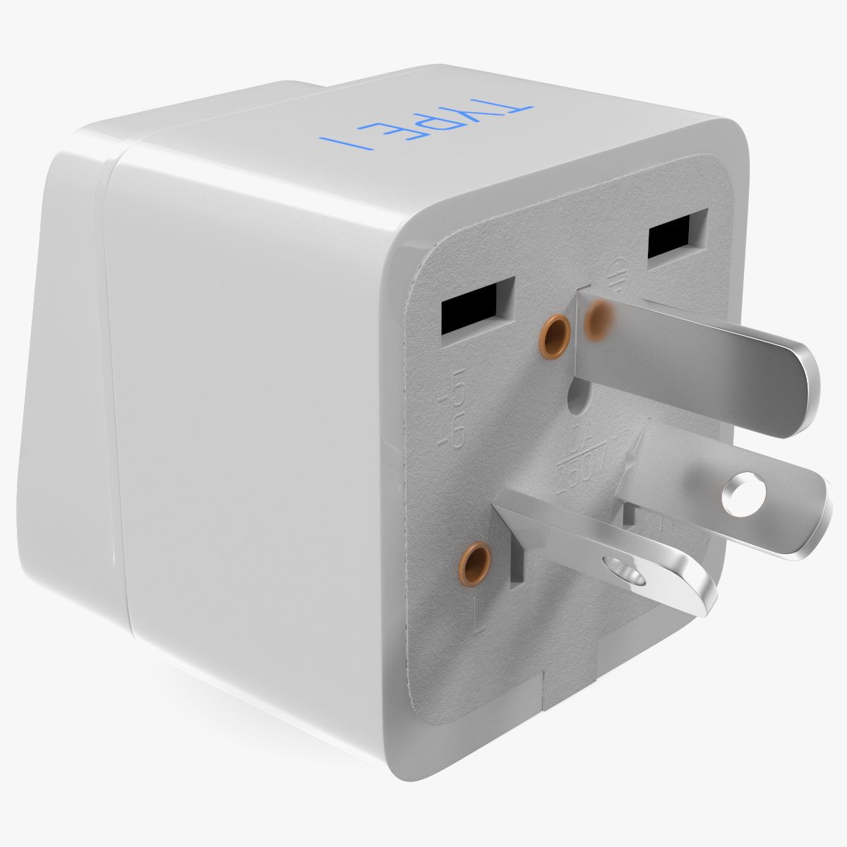 Electrical Plug Type I Adapter White 3d model