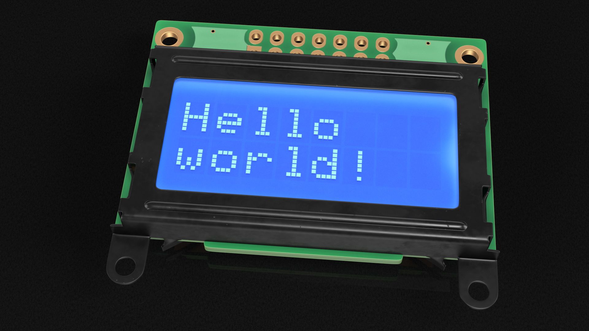 Character LCD Display Blue ON royalty-free 3d model - Preview no. 16