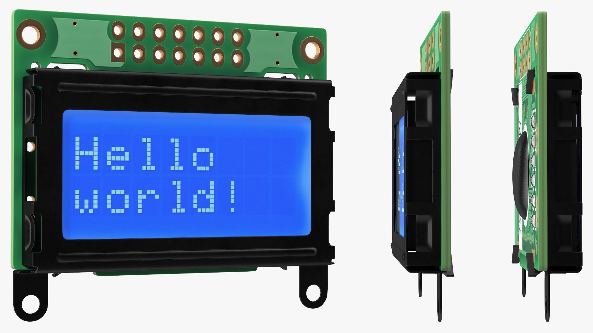 Character LCD Display Blue ON royalty-free 3d model - Preview no. 9