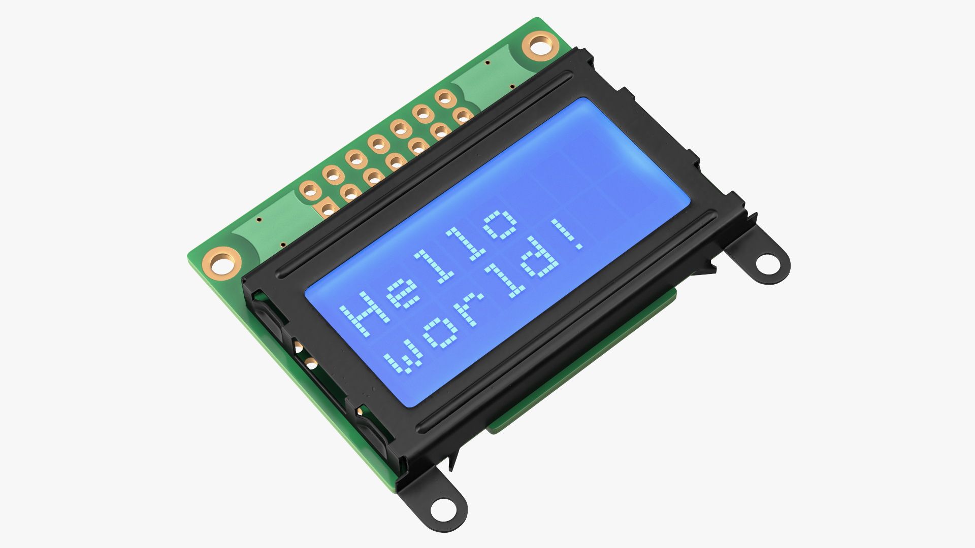 Character LCD Display Blue ON royalty-free 3d model - Preview no. 32