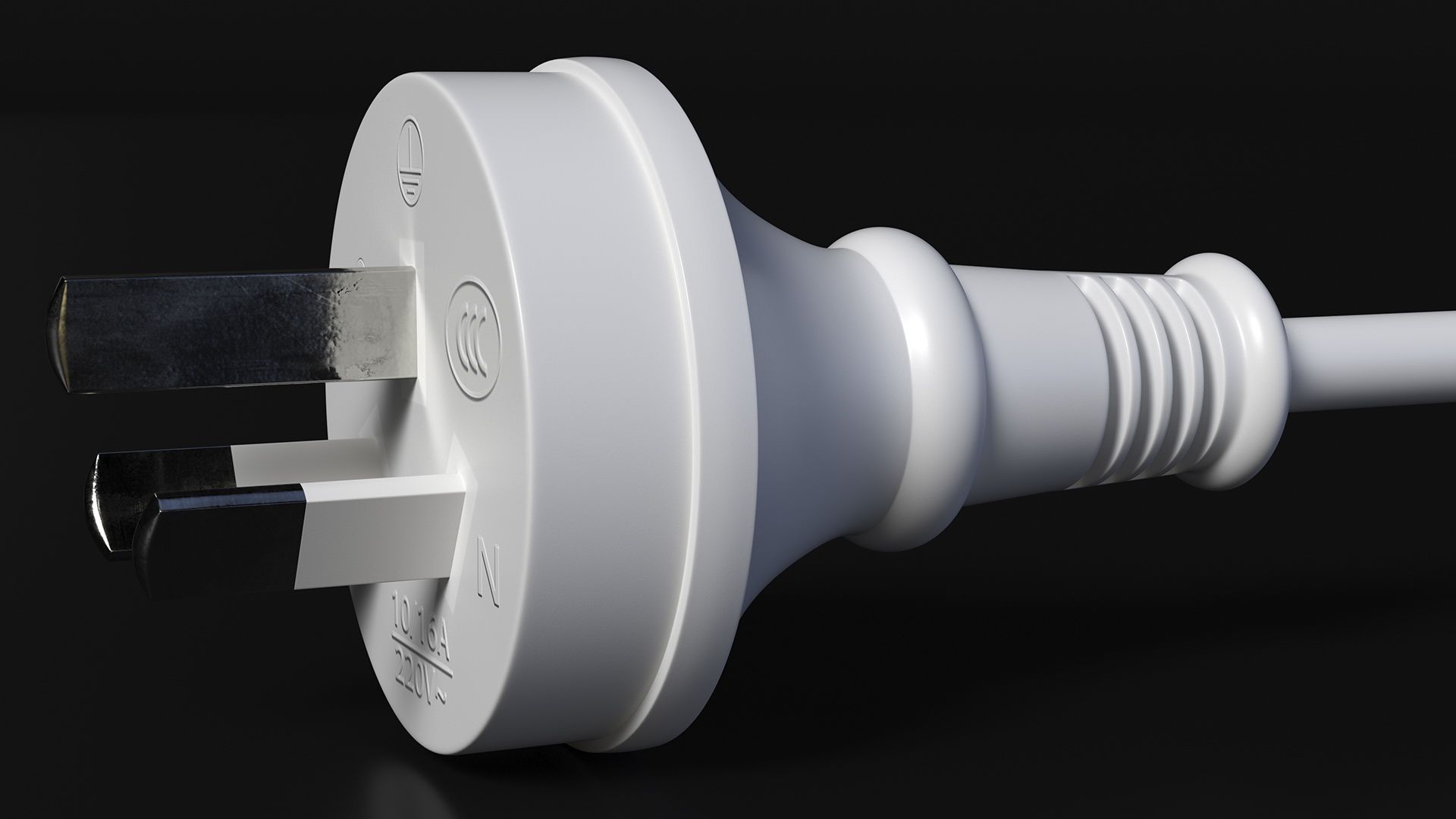 Type I Electric Plug White Rigged royalty-free 3d model - Preview no. 11