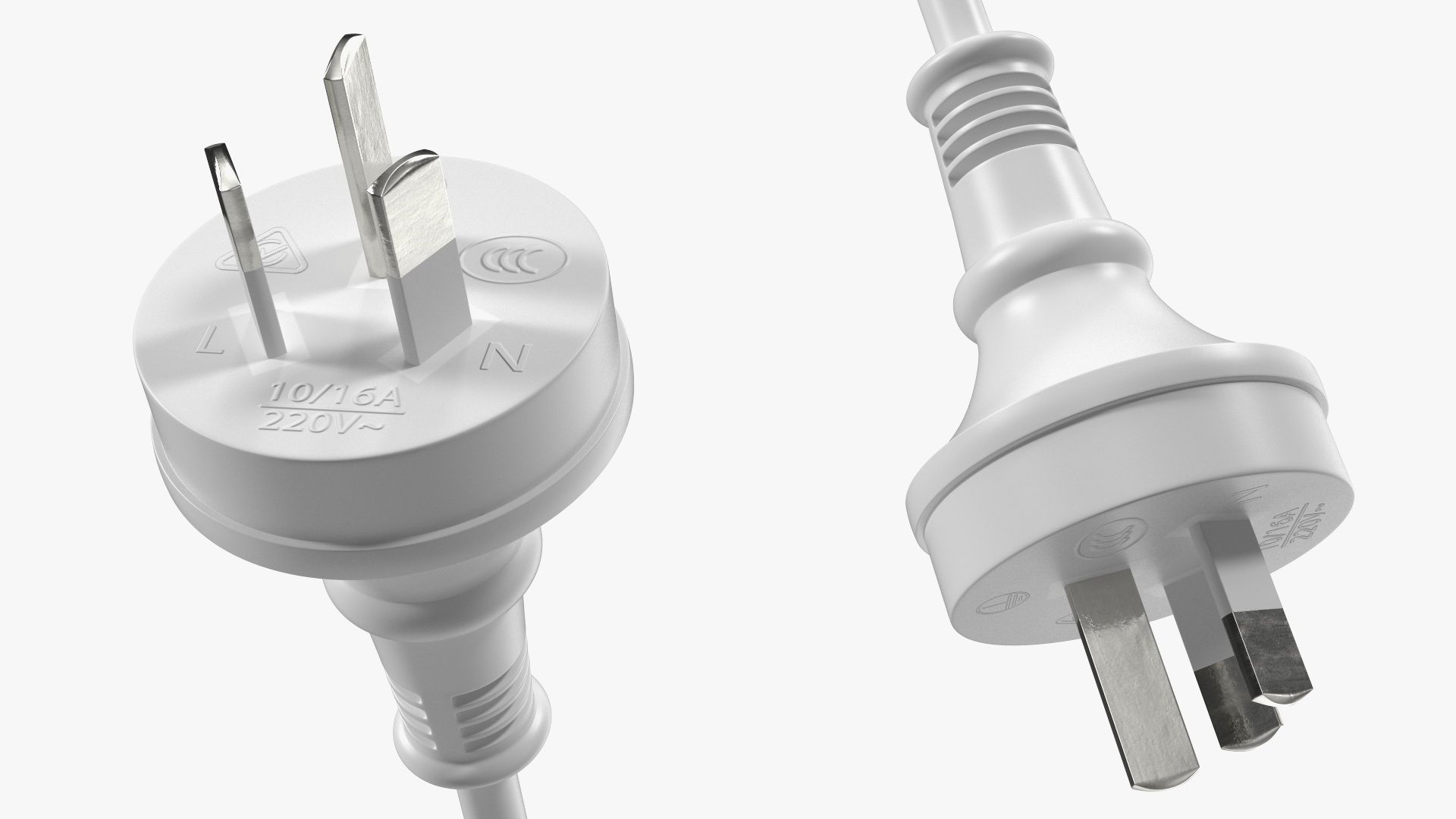 Type I Electric Plug White Rigged royalty-free 3d model - Preview no. 16