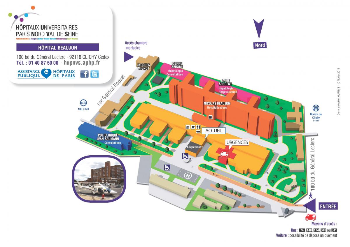 Mapa do hospital Beaujon