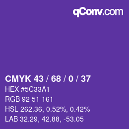 Código de color: CMYK 43 / 68 / 0 / 37 | qconv.com