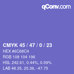 カラーコード: CMYK 45 / 47 / 0 / 23 | qconv.com