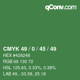 Código de color: CMYK 49 / 0 / 45 / 49 | qconv.com