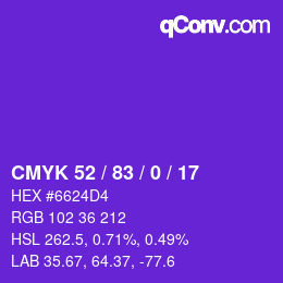 Código de color: CMYK 52 / 83 / 0 / 17 | qconv.com