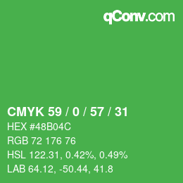 Código de color: CMYK 59 / 0 / 57 / 31 | qconv.com