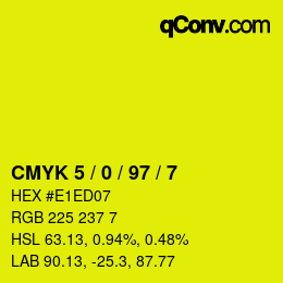 Código de color: CMYK 5 / 0 / 97 / 7 | qconv.com