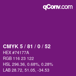 Color code: CMYK 5 / 81 / 0 / 52 | qconv.com