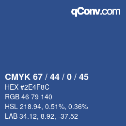 カラーコード: CMYK 67 / 44 / 0 / 45 | qconv.com