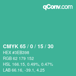 Farbcode: CMYK 65 / 0 / 15 / 30 | qconv.com