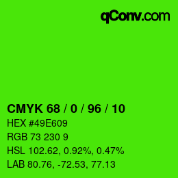 Código de color: CMYK 68 / 0 / 96 / 10 | qconv.com