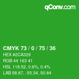 Código de color: CMYK 73 / 0 / 75 / 36 | qconv.com