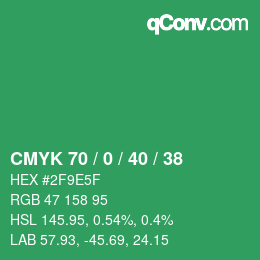 Color code: CMYK 70 / 0 / 40 / 38 | qconv.com