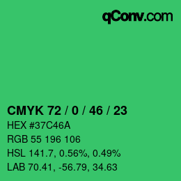 Farbcode: CMYK 72 / 0 / 46 / 23 | qconv.com