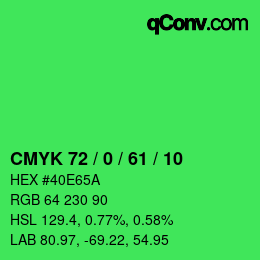 Farbcode: CMYK 72 / 0 / 61 / 10 | qconv.com