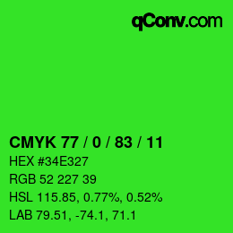 Código de color: CMYK 77 / 0 / 83 / 11 | qconv.com