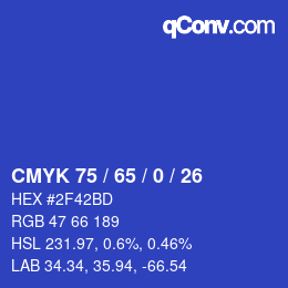 Código de color: CMYK 75 / 65 / 0 / 26 | qconv.com