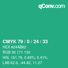 Código de color: CMYK 79 / 0 / 24 / 33 | qconv.com