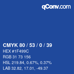 カラーコード: CMYK 80 / 53 / 0 / 39 | qconv.com