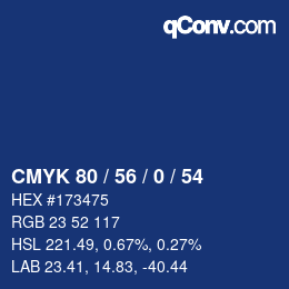 Color code: CMYK 80 / 56 / 0 / 54 | qconv.com