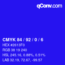 Código de color: CMYK 84 / 92 / 0 / 6 | qconv.com