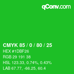 Código de color: CMYK 85 / 0 / 80 / 25 | qconv.com