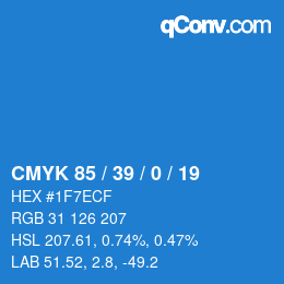 Código de color: CMYK 85 / 39 / 0 / 19 | qconv.com