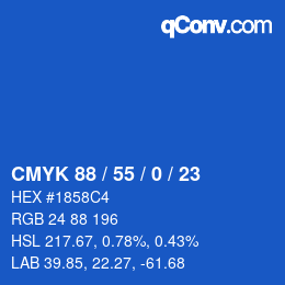 Code couleur: CMYK 88 / 55 / 0 / 23 | qconv.com