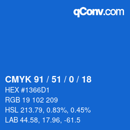 Code couleur: CMYK 91 / 51 / 0 / 18 | qconv.com