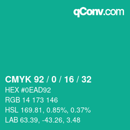 Color code: CMYK 92 / 0 / 16 / 32 | qconv.com