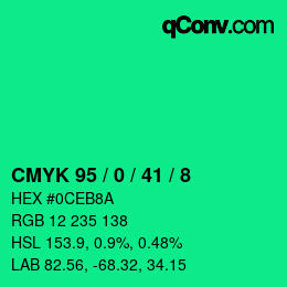 Código de color: CMYK 95 / 0 / 41 / 8 | qconv.com