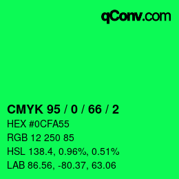 Farbcode: CMYK 95 / 0 / 66 / 2 | qconv.com