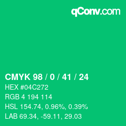 Código de color: CMYK 98 / 0 / 41 / 24 | qconv.com