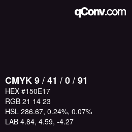 Farbcode: CMYK 9 / 41 / 0 / 91 | qconv.com