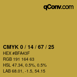 Farbcode: CMYK 0 / 14 / 67 / 25 | qconv.com