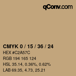 Código de color: CMYK 0 / 15 / 36 / 24 | qconv.com